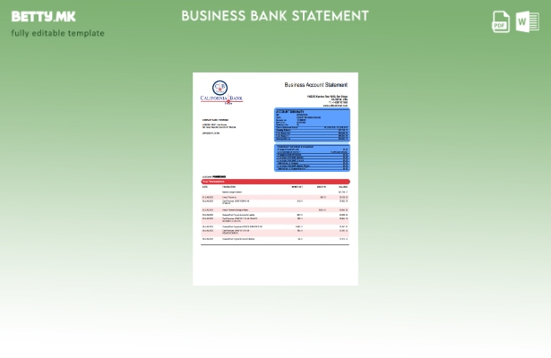 модерен стил California Bank & Trust организација што проверува извод од сметкат